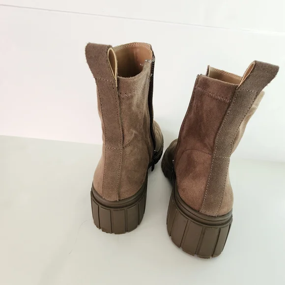 Women Boots. BlondoWaterproof Leather Bootie - Dark Taupe/combat Boots Brown - Picture 5 of 7